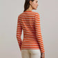 Women's Striped Stretch Cotton Long-Sleeve Tee