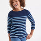 Women's Striped Pima Cotton 3/4-Sleeve Top