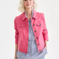Pink Cotton Denim Trucker Jacket