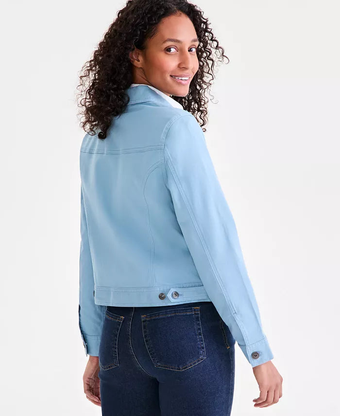 Baby Blue Cotton Denim Jacket