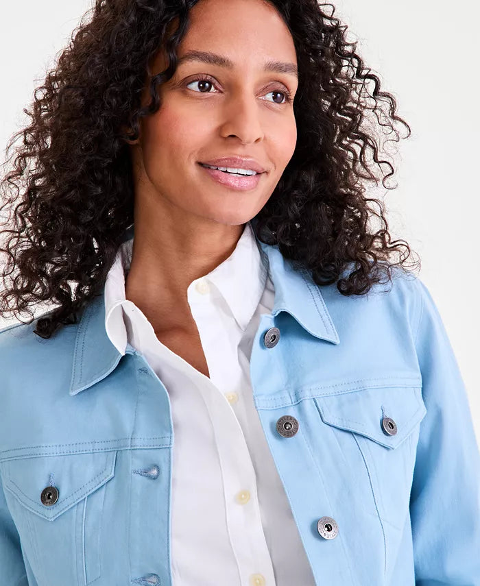 Baby Blue Cotton Denim Jacket
