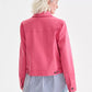 Pink Cotton Denim Trucker Jacket