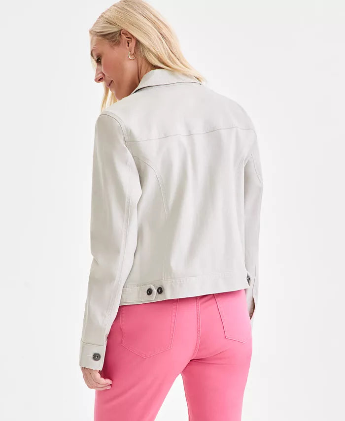 Stone Cotton Denim Jacket