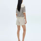Women's Buttoned Striped T-Shirt