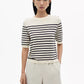 Women's Buttoned Striped T-Shirt