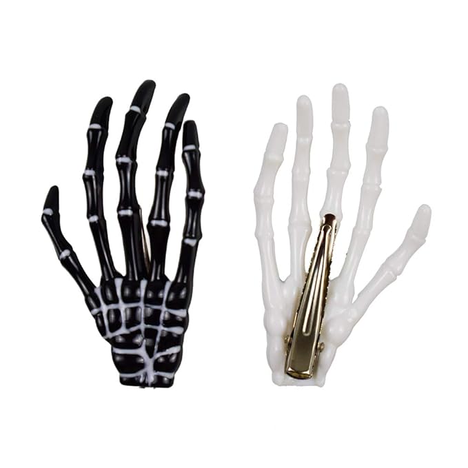 Halloween Skeleton Hands Bone Hair Clips