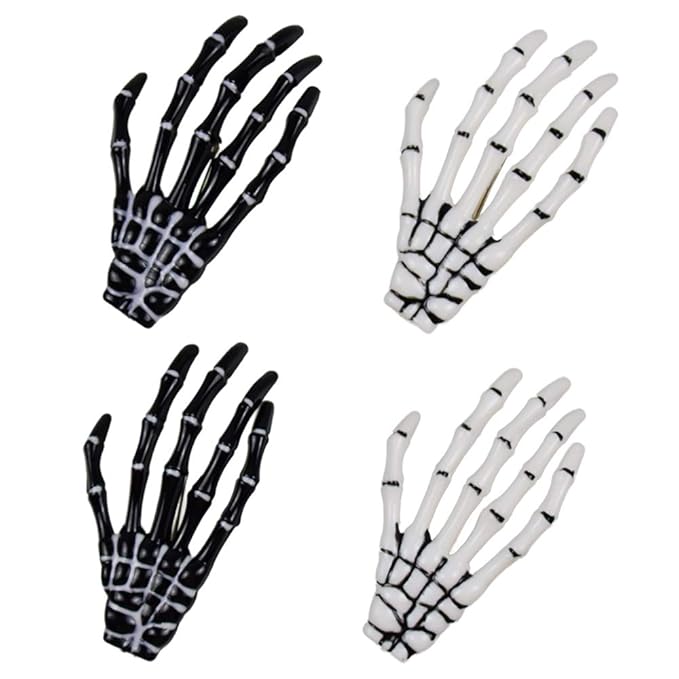Halloween Skeleton Hands Bone Hair Clips