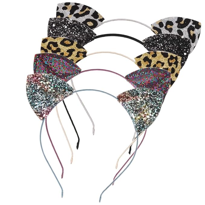 Halloween Leopard Sequin Cat Ears
