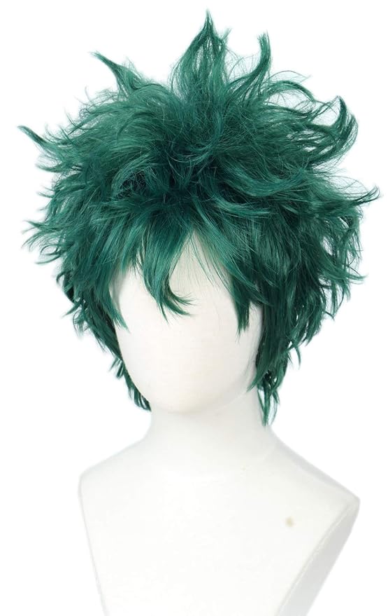 Short Green Curly Wig