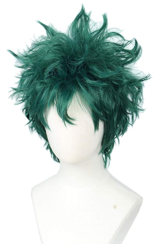 Short Green Curly Wig