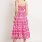 Cotton Printed Smocking Flared/A-Line Dress for Women