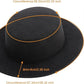 Fashion Classic Black Fedora Flat Hat