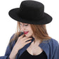 Fashion Classic Black Fedora Flat Hat