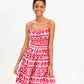 Beach Ikat Strappy Smocked Tiered Dress