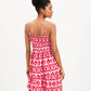 Beach Ikat Strappy Smocked Tiered Dress