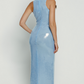 Baby Blue Sequin Racerback Maxi Dress