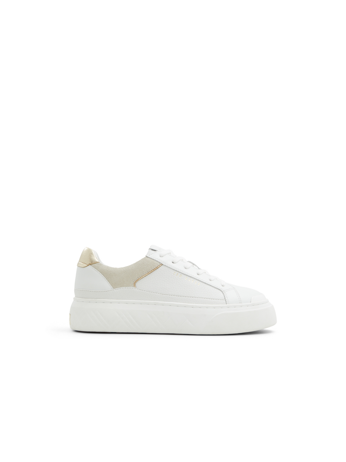 Metallic Detail Leather Platform Sneakers