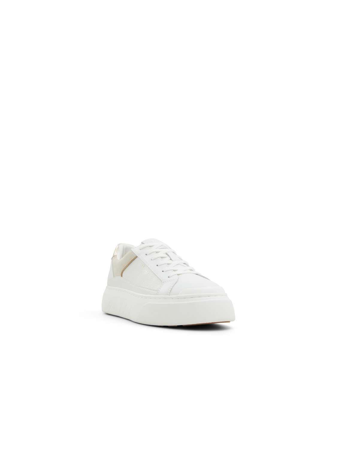 Metallic Detail Leather Platform Sneakers