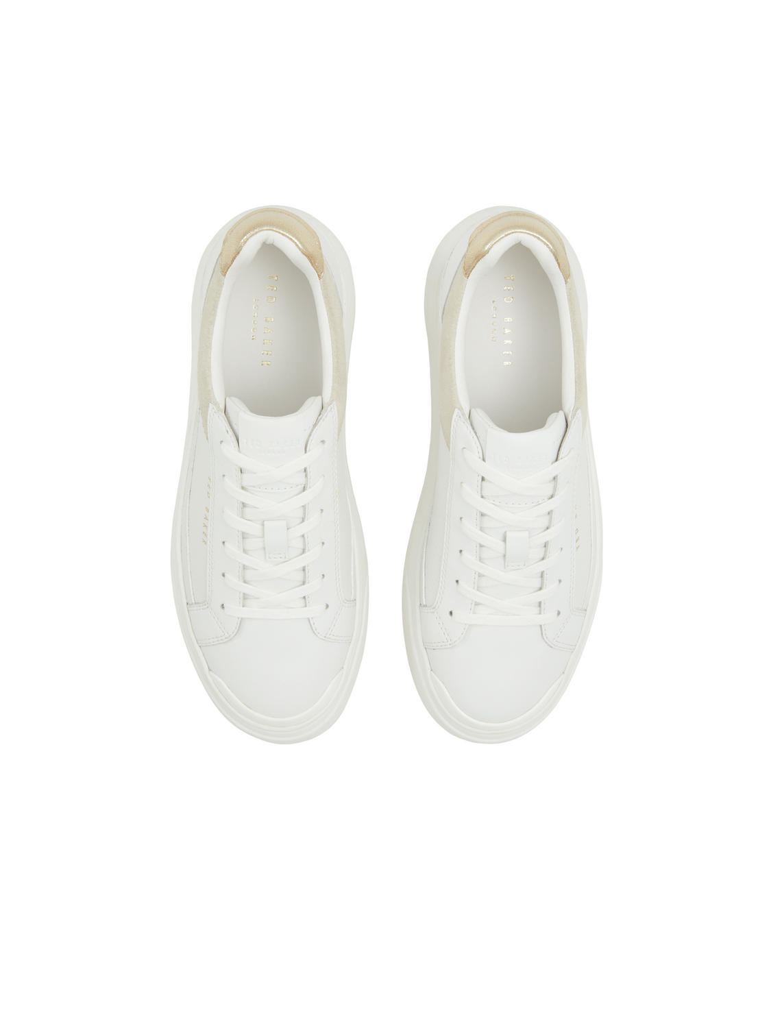 Metallic Detail Leather Platform Sneakers