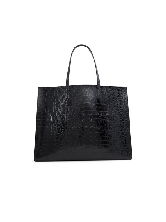 Croc Faux Leather Wide Icon Tote Bag
