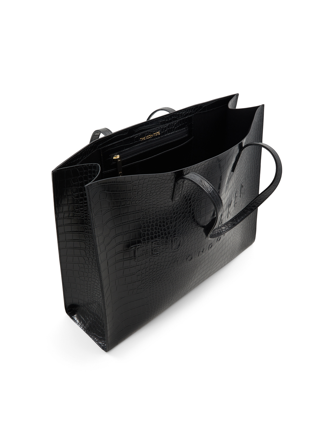 Croc Faux Leather Wide Icon Tote Bag