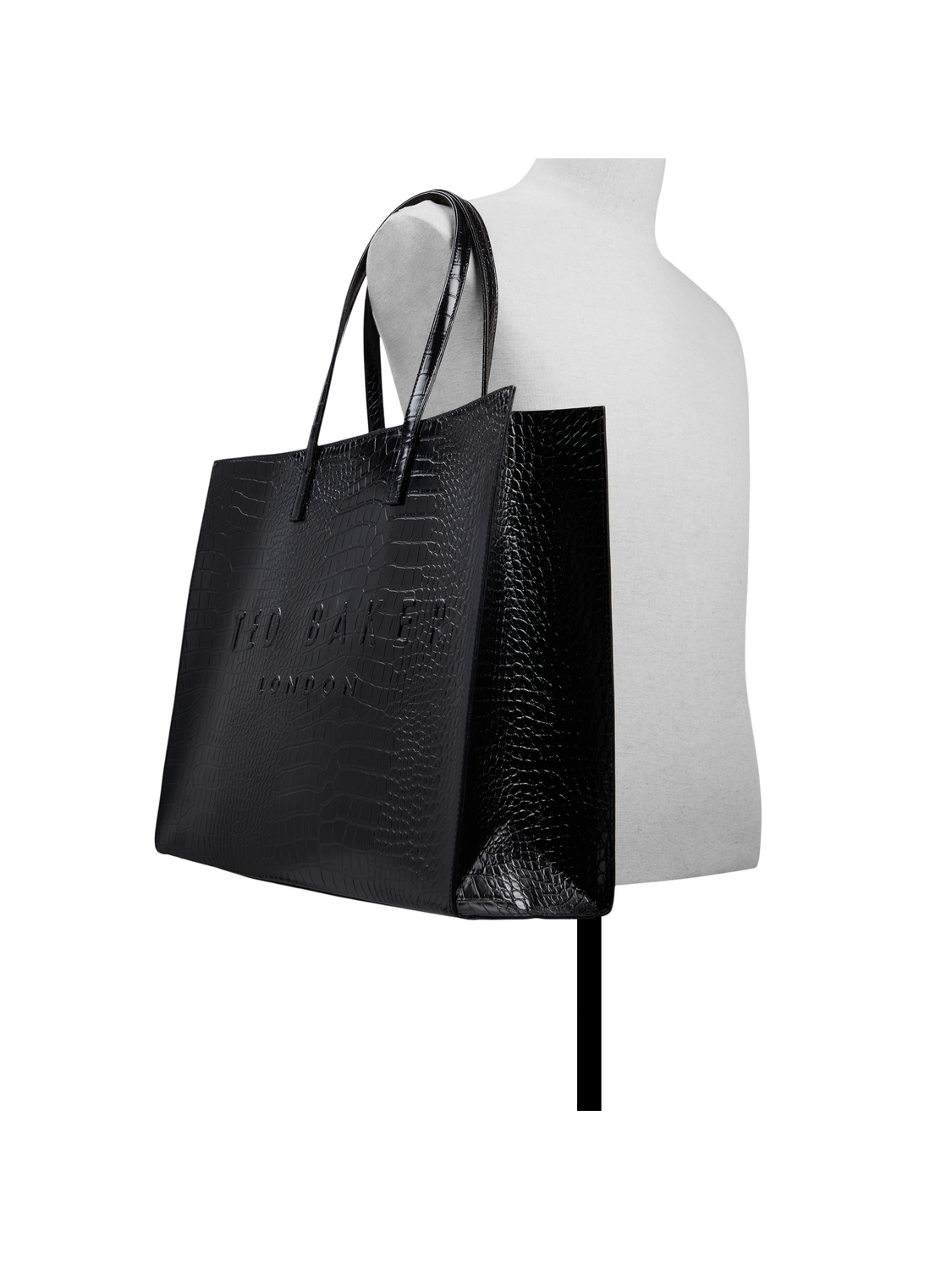 Croc Faux Leather Wide Icon Tote Bag