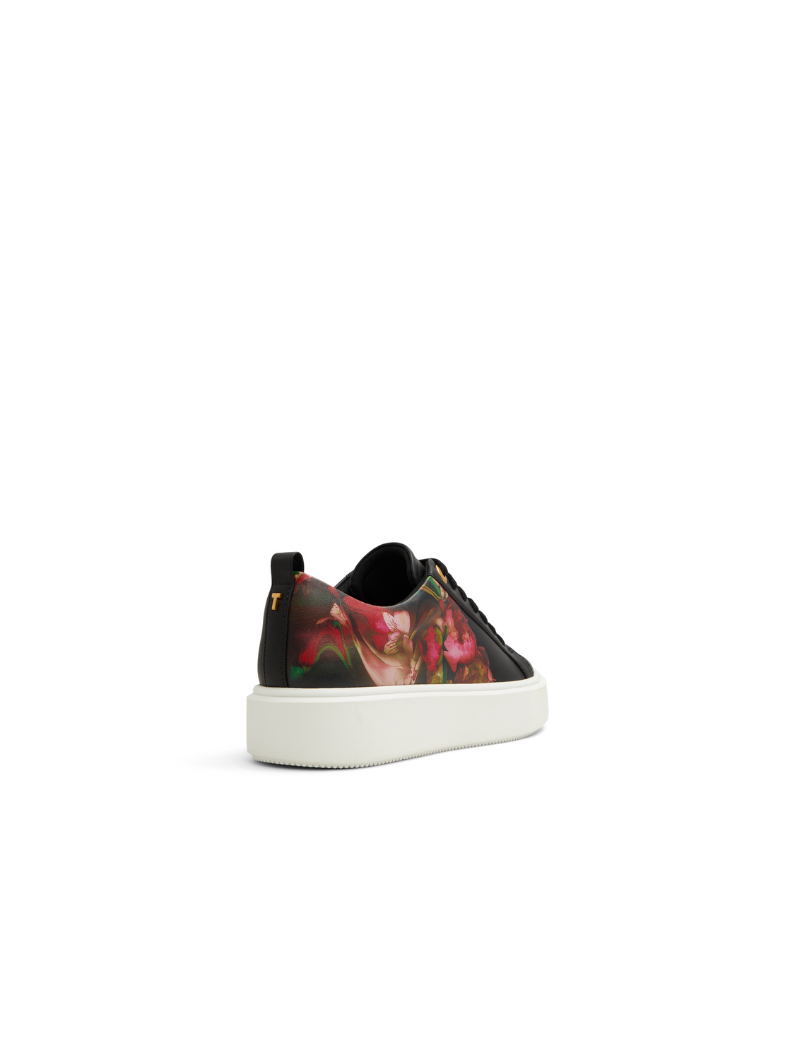 Floral Detail Leather Platform Sneakers