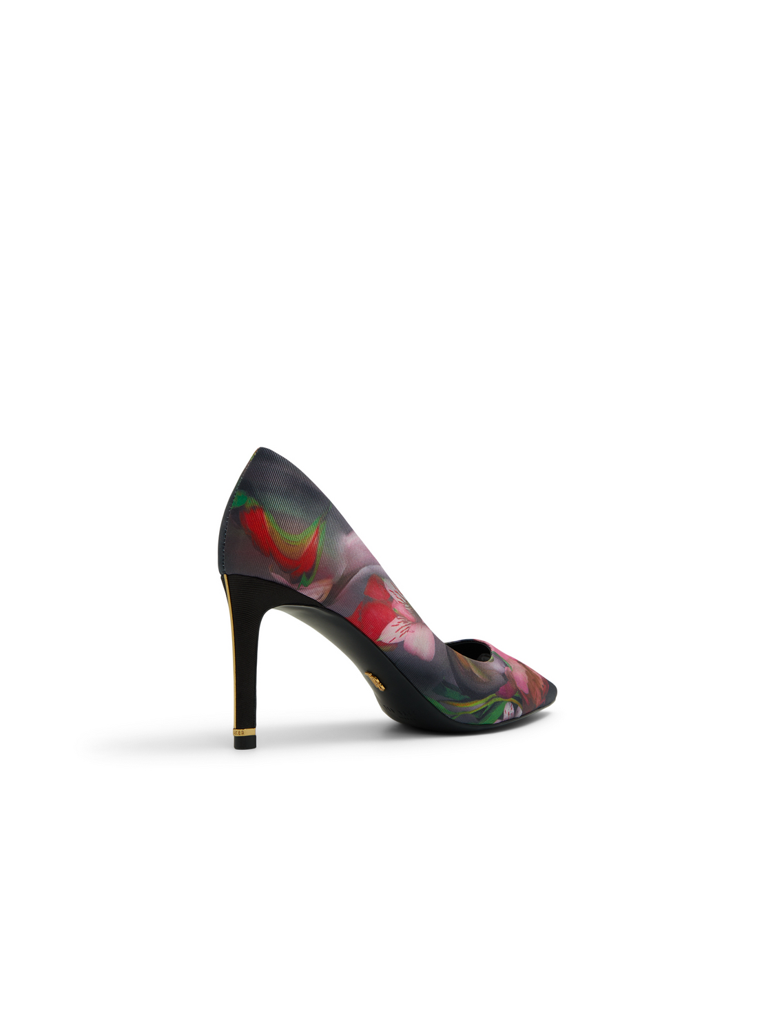 Floral Print Pointed Toe Heeled Pumps