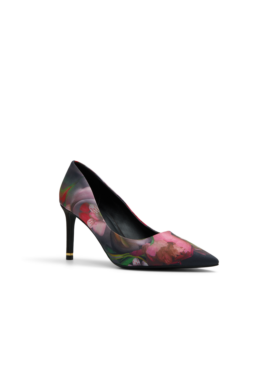 Floral Print Pointed Toe Heeled Pumps