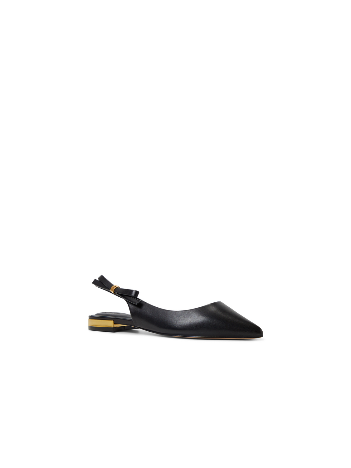 Bow Detail Slingback Leather Ballet Flats