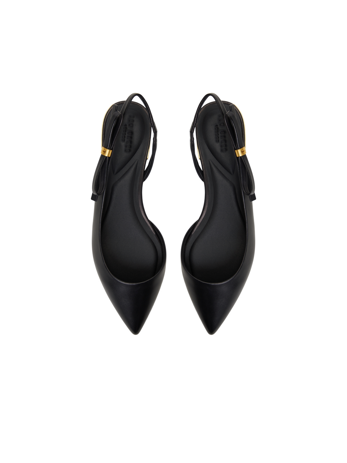 Bow Detail Slingback Leather Ballet Flats