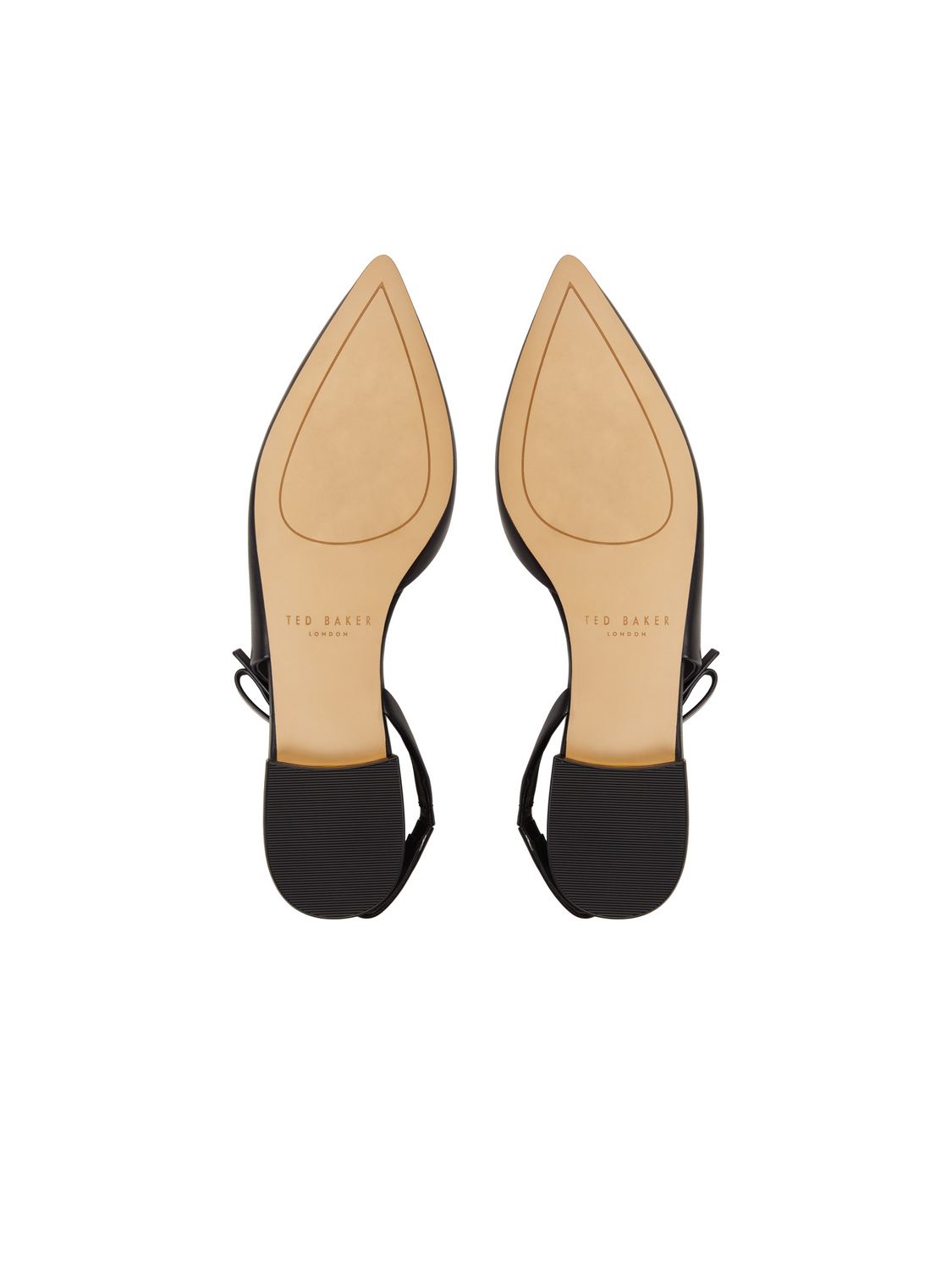 Bow Detail Slingback Leather Ballet Flats