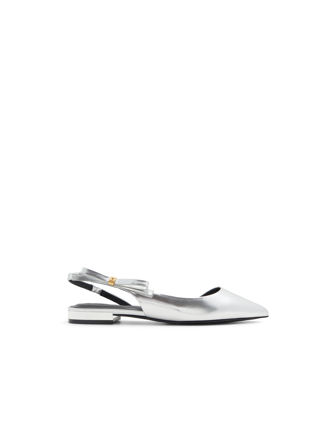 Bow Detail Slingback Leather Ballet Flats