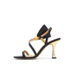 Bow Embellishment Satin Heeled Sandals