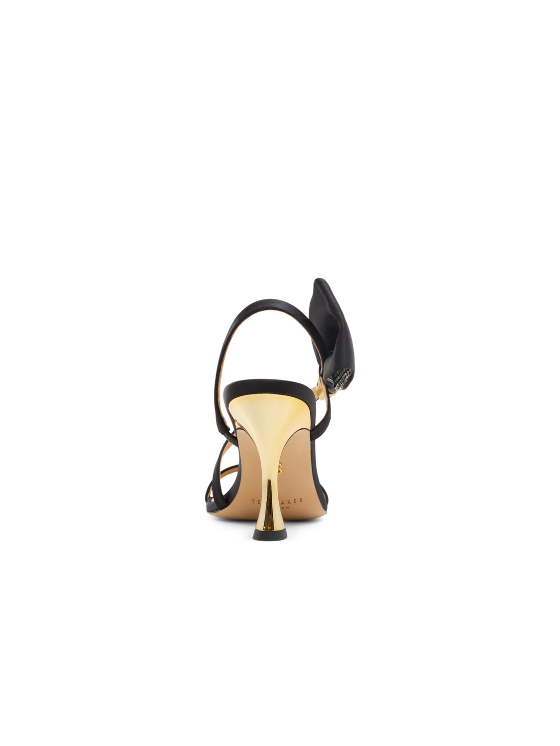 Bow Embellishment Satin Heeled Sandals