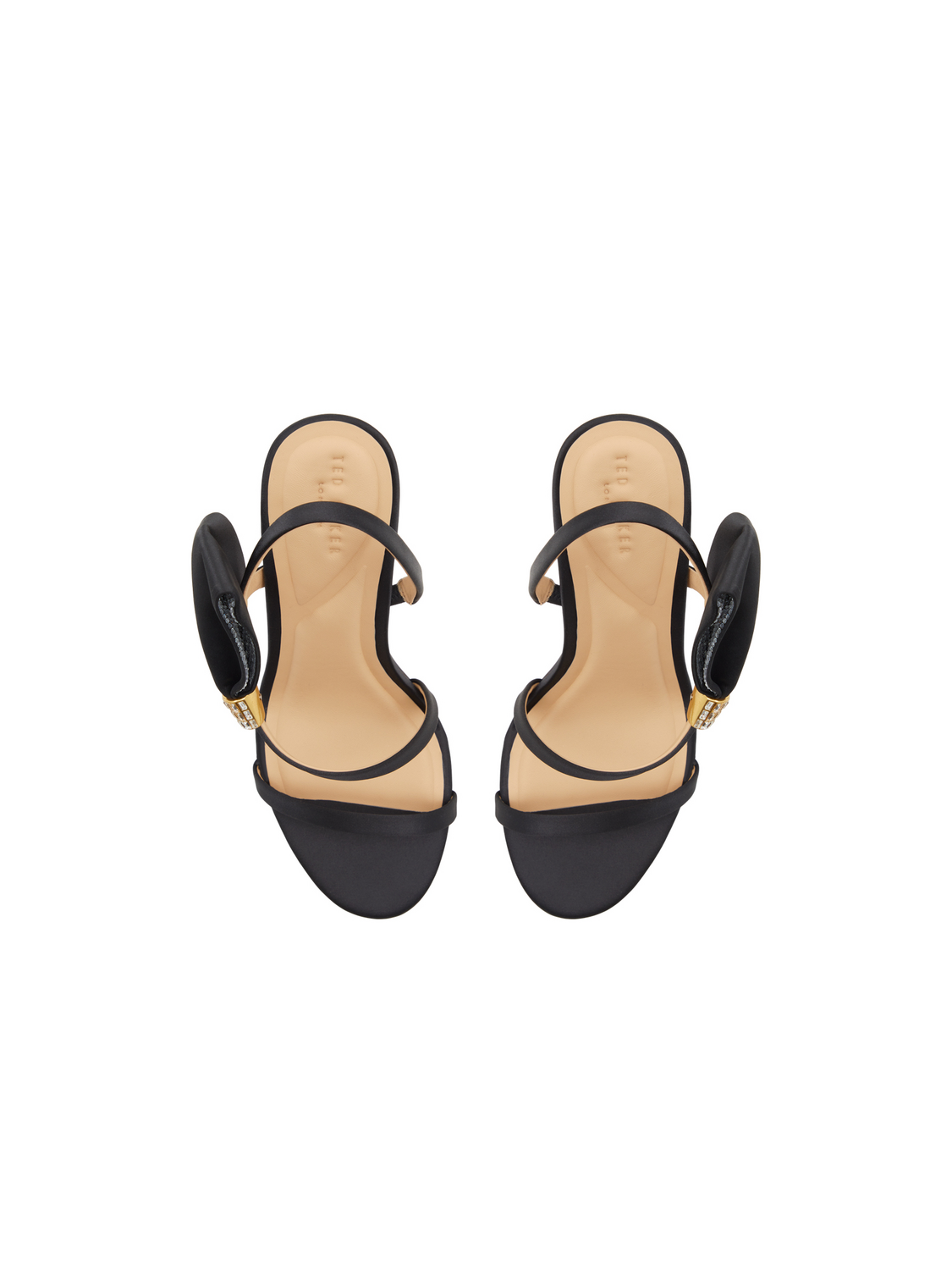 Bow Embellishment Satin Heeled Sandals