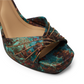 Printed Satin Block Heeled Sandals