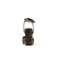 Printed Satin Block Heeled Sandals