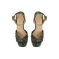 Printed Satin Block Heeled Sandals