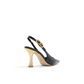 T Buckle Leather Slingback Heeled Pumps