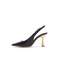 T Buckle Leather Slingback Heeled Pumps