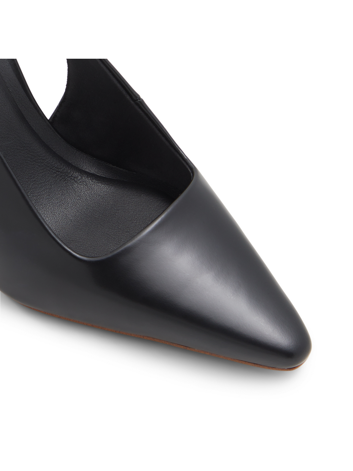 T Buckle Leather Slingback Heeled Pumps