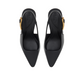 T Buckle Leather Slingback Heeled Pumps