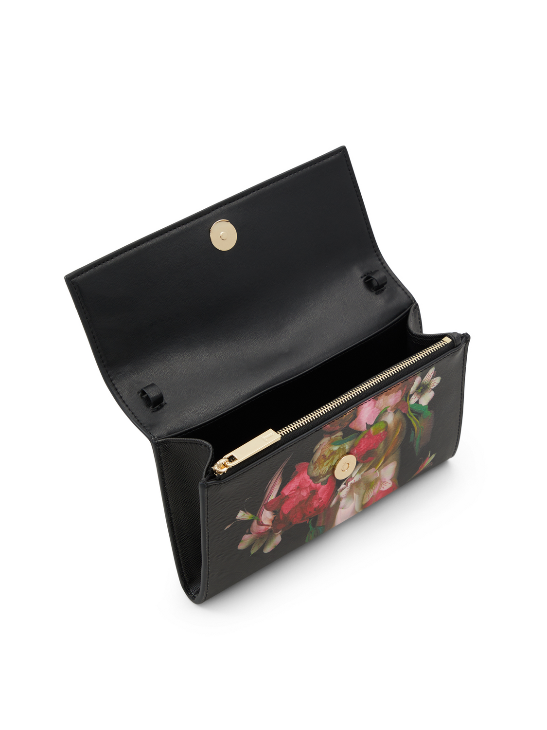 Floral Print Padlock Crossbody Bag