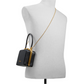 Leather Metal Frame Top Handle Bag