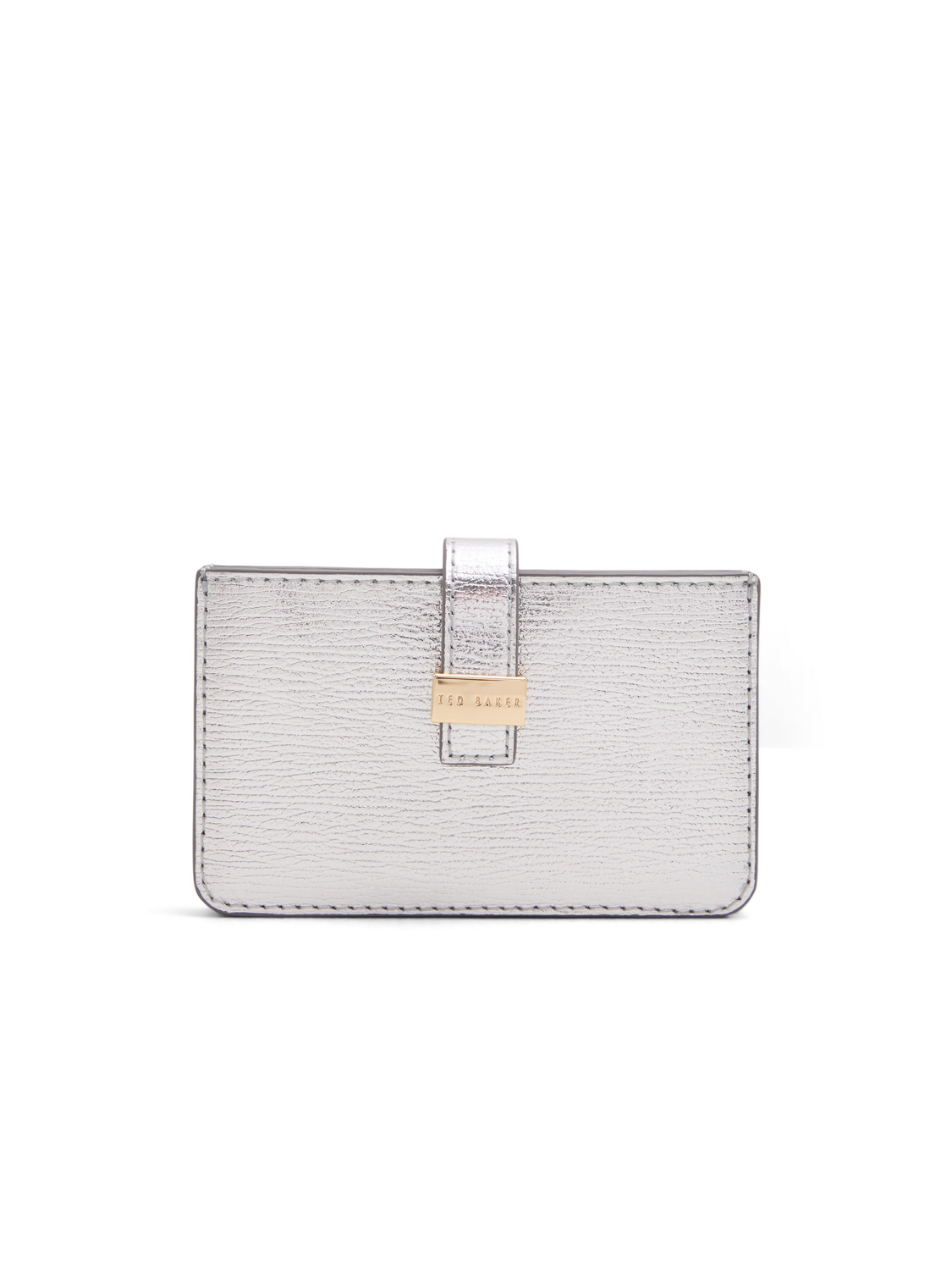 Metallic Crinkled Leather Card Holder
