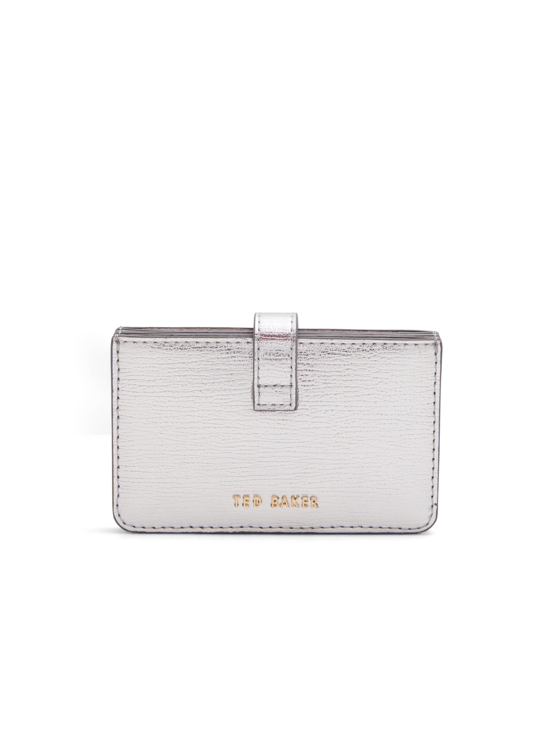 Metallic Crinkled Leather Card Holder