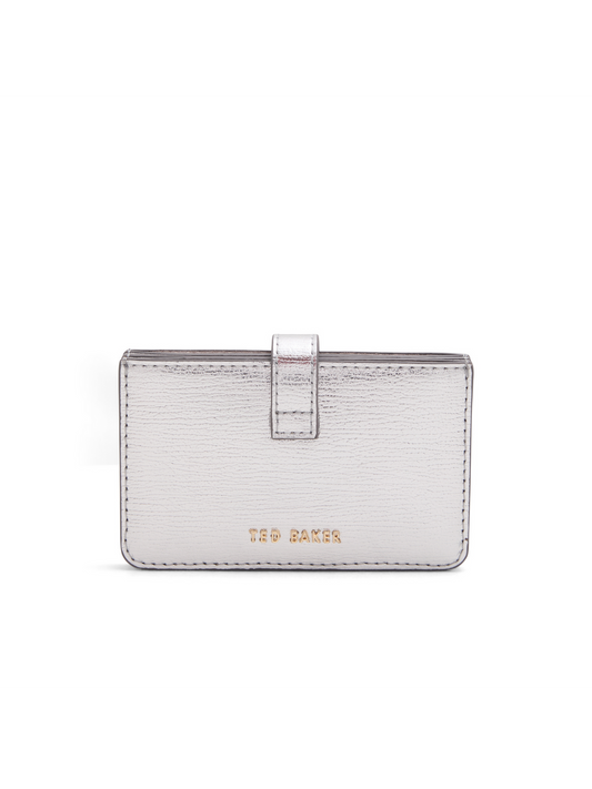 Metallic Crinkled Leather Card Holder