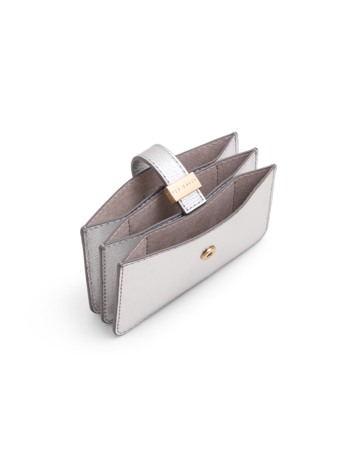 Metallic Crinkled Leather Card Holder