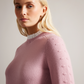 Bobble Detail Shirt Hem Knitted Jumper